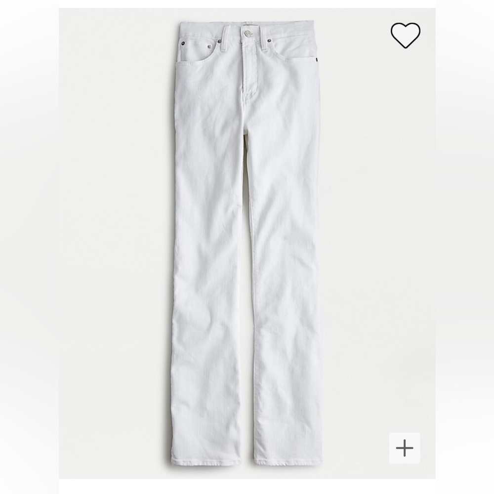 💕 NWT JCrew Full Length Curvy Demi Boot Jeans White sz 29